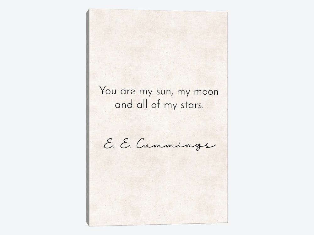 You Are My Sun - Cummings Quote by Pixy Paper 1-piece Canvas Print