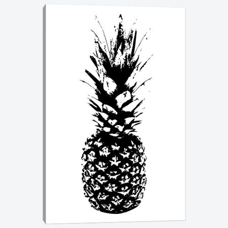 Black And White Sketched Pineapple Canvas Print #PXY82} by Pixy Paper Canvas Artwork