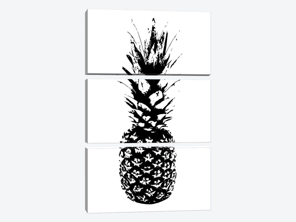 Black And White Sketched Pineapple by Pixy Paper 3-piece Canvas Artwork