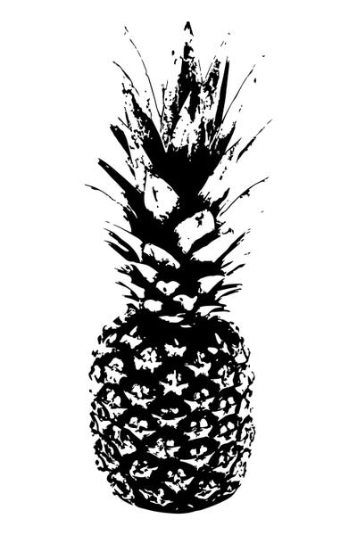 Minimalist Décor: Black And White Sketched Pineapple by Pixy Paper