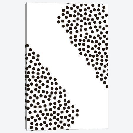 Black Corner Polka Dots Canvas Print #PXY84} by Pixy Paper Canvas Art Print
