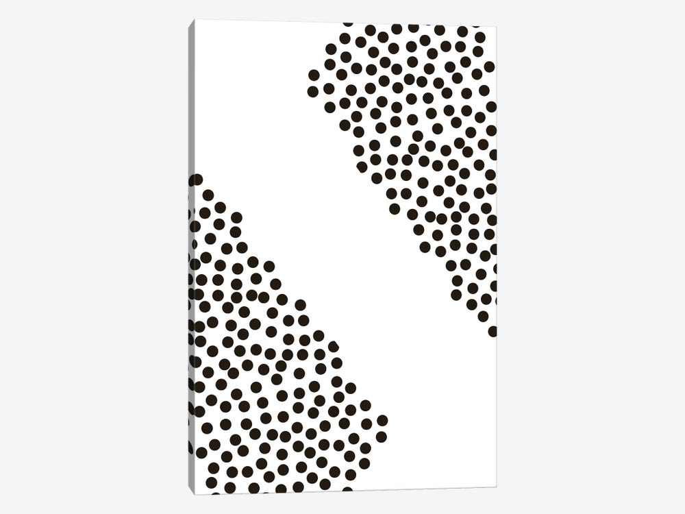 Black Corner Polka Dots by Pixy Paper 1-piece Canvas Artwork