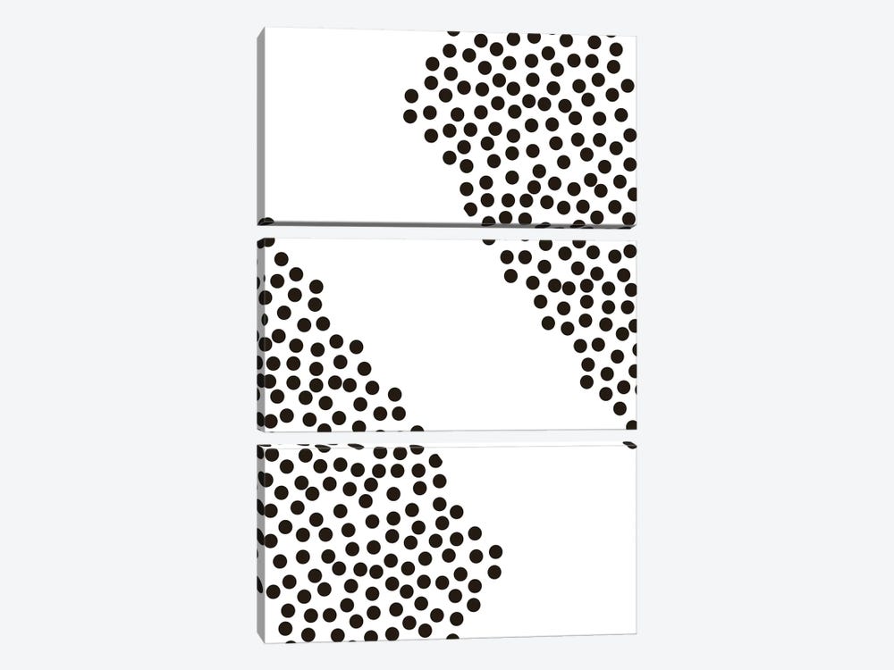 Black Corner Polka Dots by Pixy Paper 3-piece Canvas Art