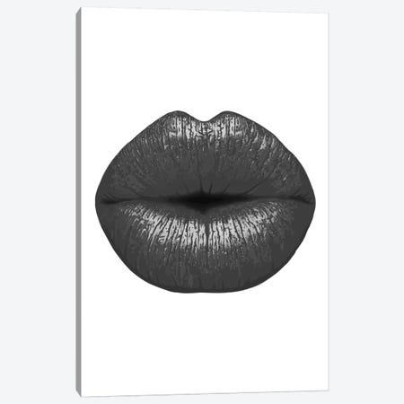 Black Lips Canvas Print #PXY85} by Pixy Paper Art Print