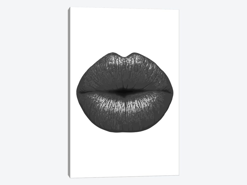 Black Lips by Pixy Paper 1-piece Canvas Art Print