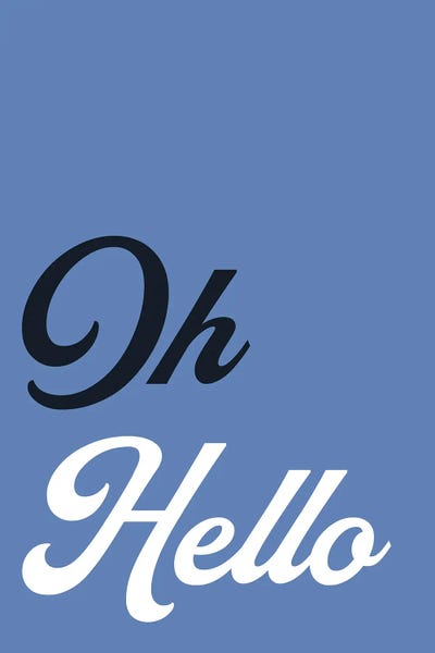 Black & White & Blue: Oh Hello by Pixy Paper