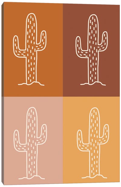 Autumn Cactus Mix Canvas Art Print - Pixy Paper