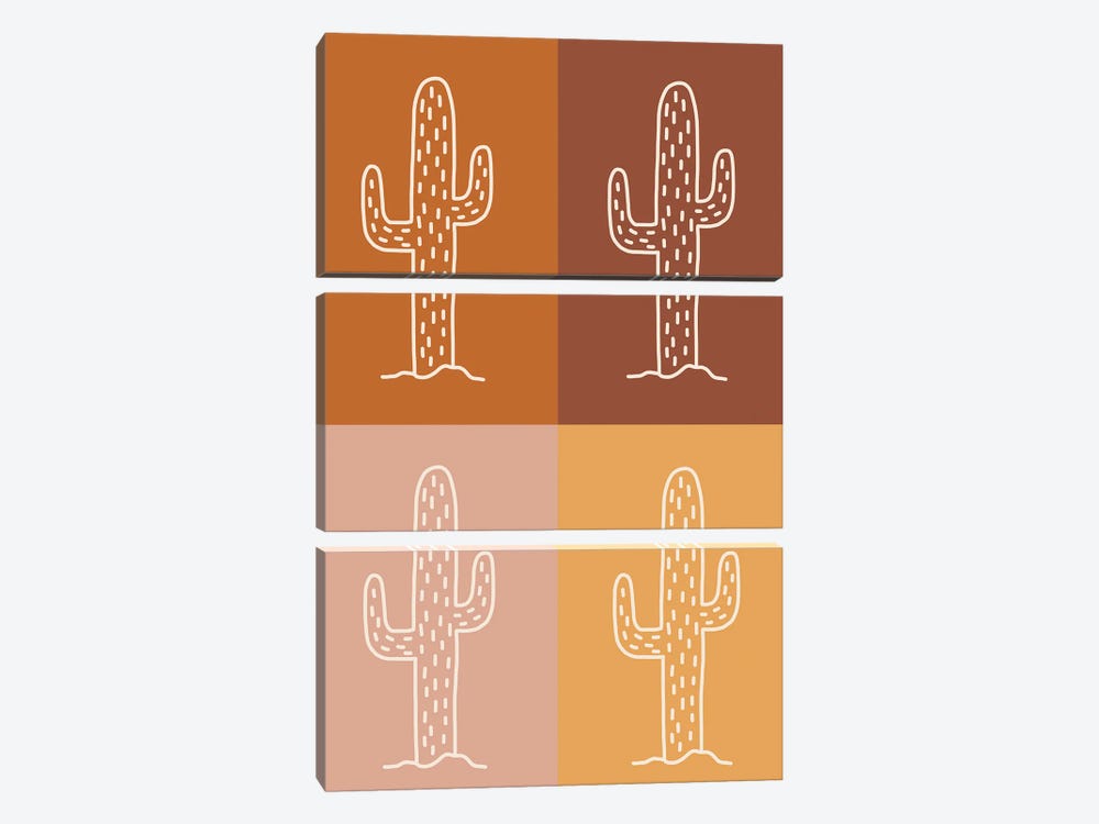 Autumn Cactus Mix by Pixy Paper 3-piece Canvas Wall Art