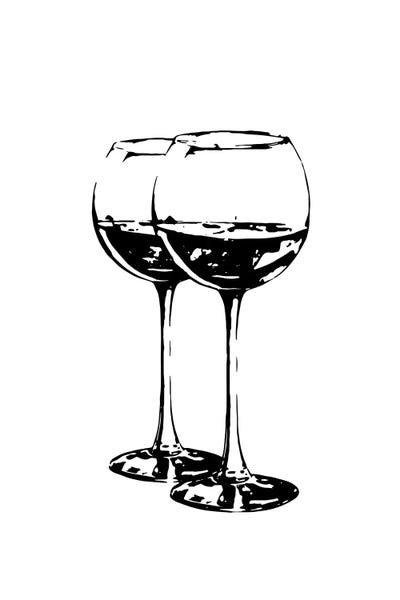 Wine: Black Wine Glasses by Pixy Paper