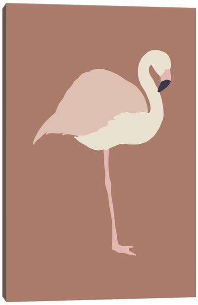 Autumn Flamingo Canvas Art Print - Pixy Paper