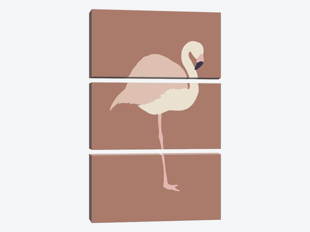 Autumn Flamingo by Pixy Paper 3-piece Canvas Print