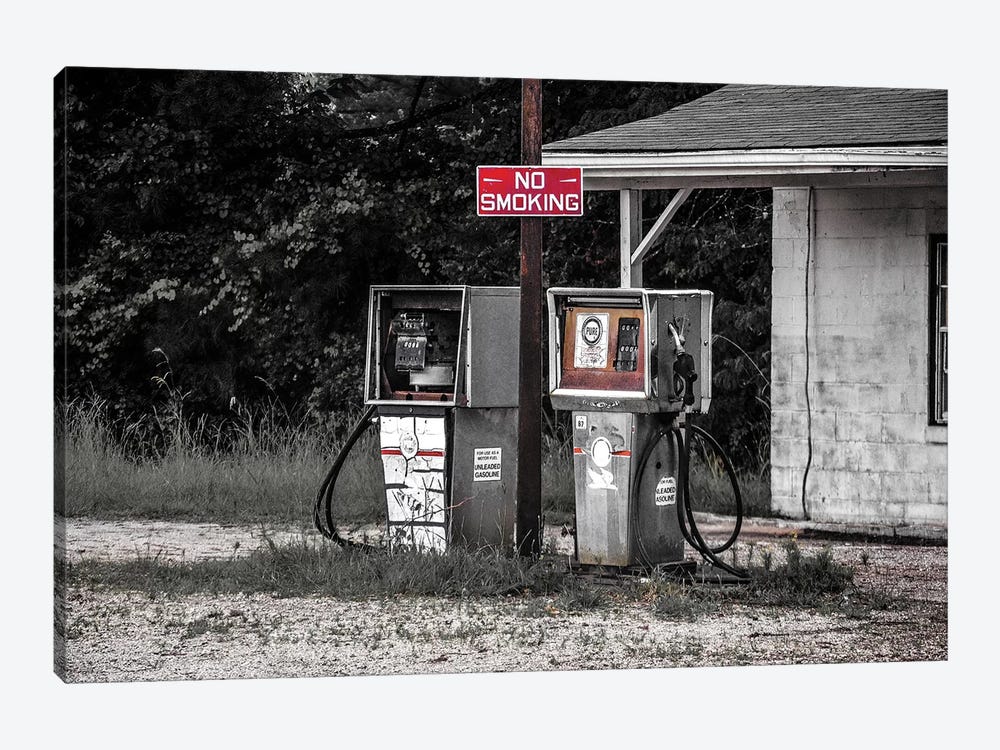 Abandoned Gas Pumps by Pixy Paper 1-piece Canvas Wall Art