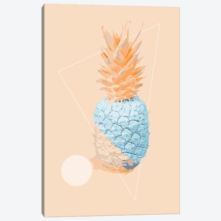 Blue And Pink Pinapple Canvas Print #PXY90} by Pixy Paper Canvas Print