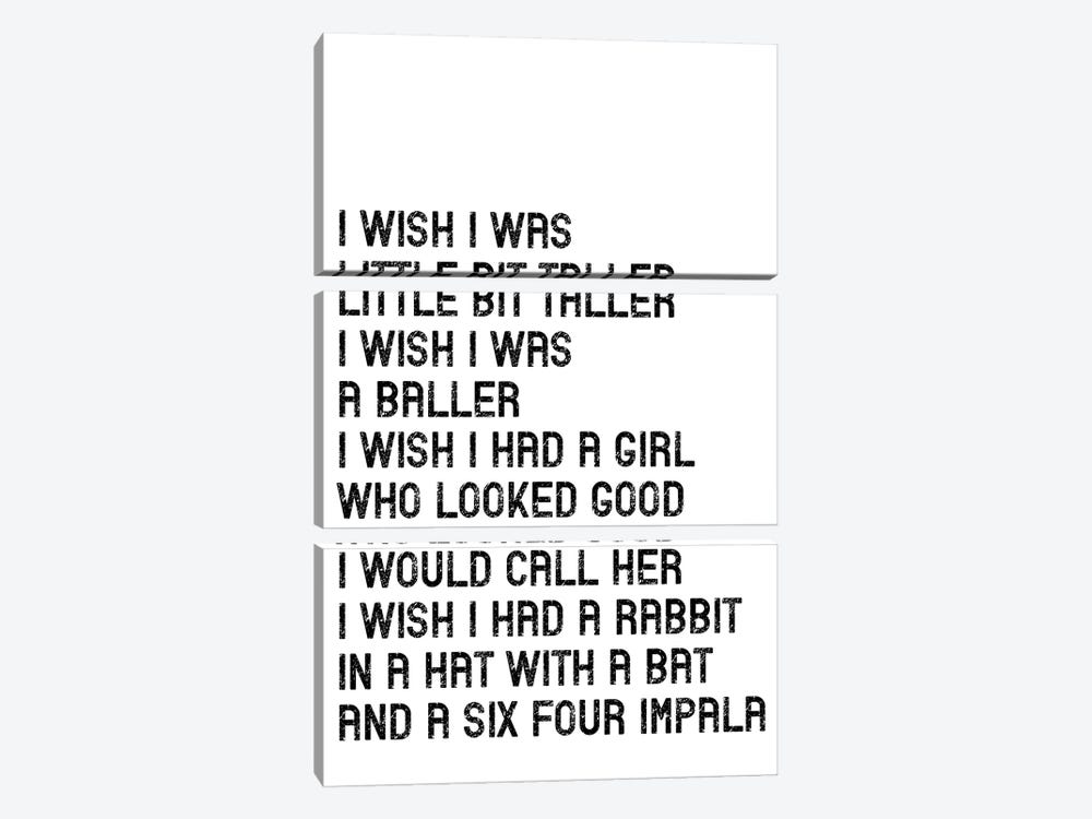 I Wish I Was A Baller by Pixy Paper 3-piece Canvas Wall Art