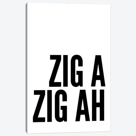 Zig A Zig Ah Black Canvas Print #PXY928} by Pixy Paper Canvas Art Print