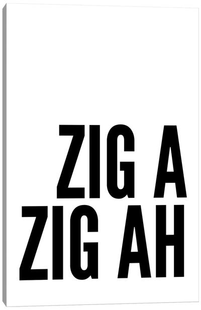 Zig A Zig Ah Black Canvas Art Print - Pixy Paper