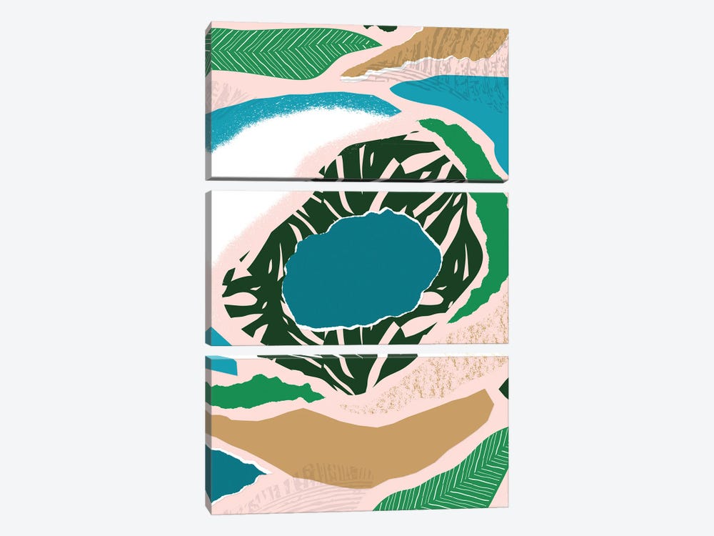 Blue Lake Jungle Abstract by Pixy Paper 3-piece Art Print