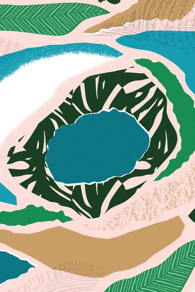 Jungles: Blue Lake Jungle Abstract by Pixy Paper