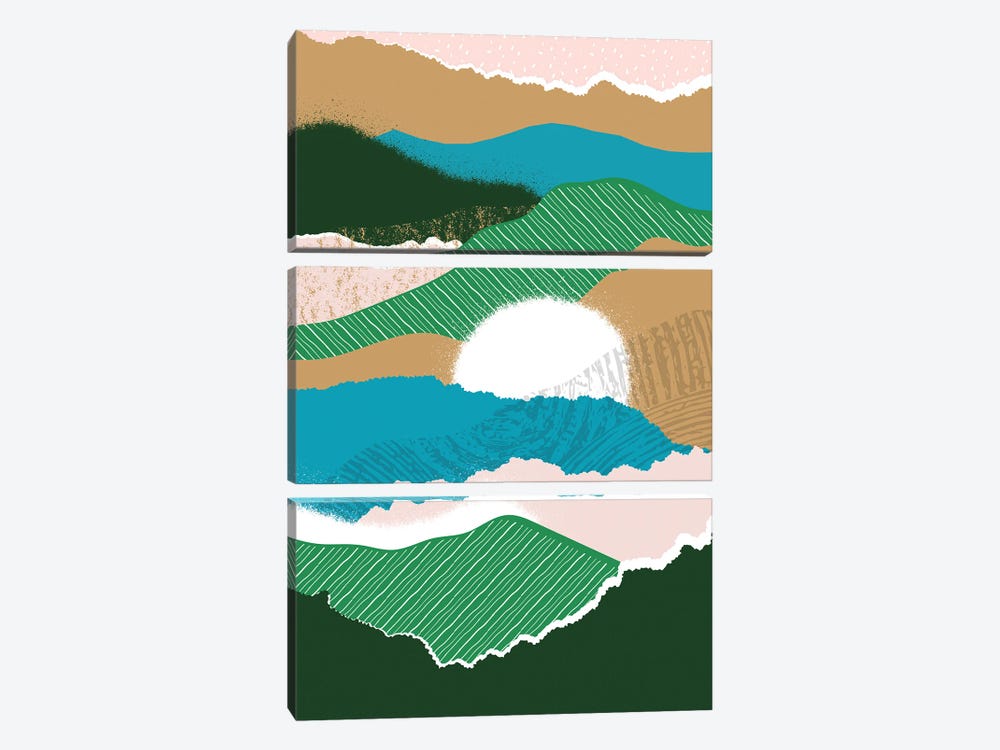 Sun Rising Jungle Abstract by Pixy Paper 3-piece Art Print