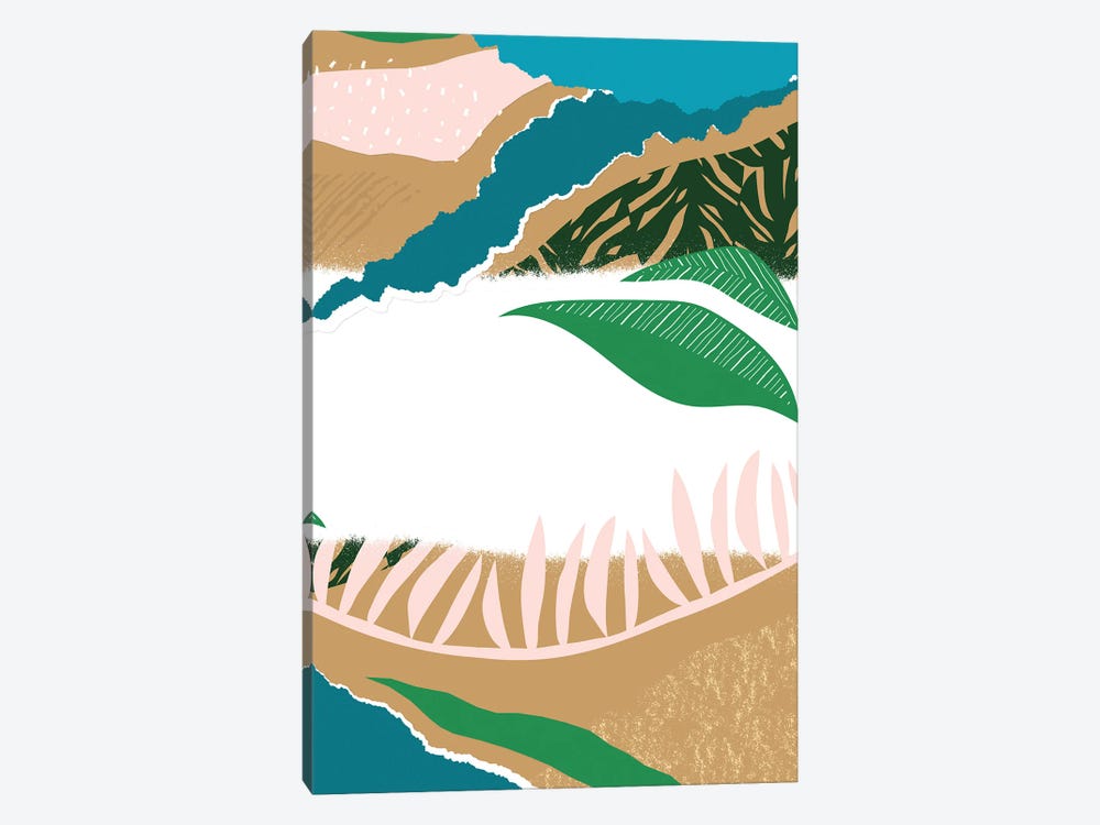 White Mixed Jungle Abstract by Pixy Paper 1-piece Canvas Wall Art
