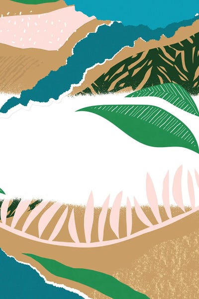 Pixy Paper: White Mixed Jungle Abstract by Pixy Paper