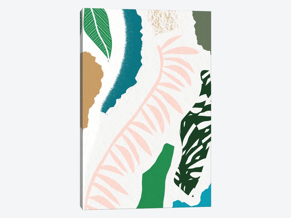 Pink Leaf Jungle Abstract by Pixy Paper 1-piece Canvas Art