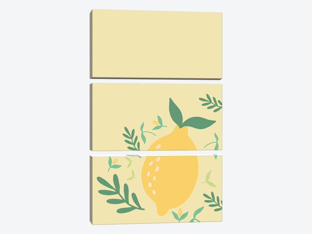 Corner Lemon by Pixy Paper 3-piece Canvas Artwork