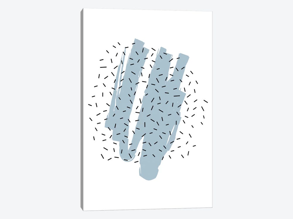 Blue Paint With Black Polka by Pixy Paper 1-piece Art Print