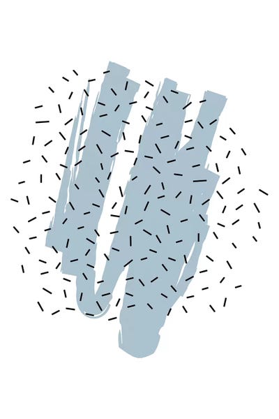 Black & White & Blue: Blue Paint With Black Polka by Pixy Paper