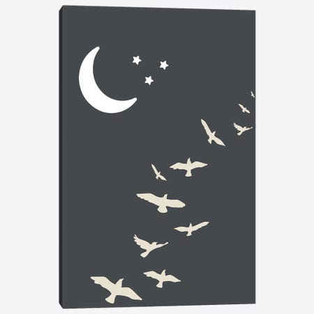 Inspired Off Black Night Sky Boho Canvas Print #PXY984} by Pixy Paper Canvas Wall Art