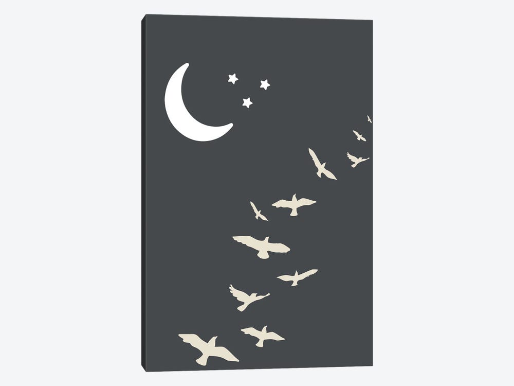 Inspired Off Black Night Sky Boho by Pixy Paper 1-piece Canvas Artwork