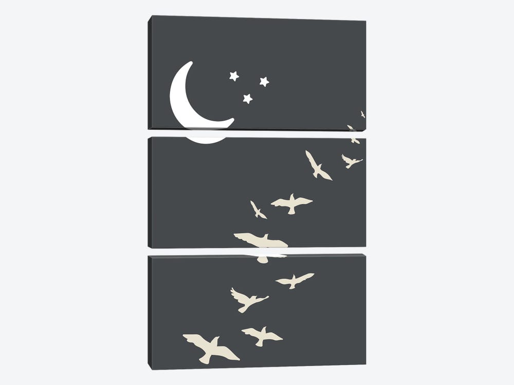 Inspired Off Black Night Sky Boho by Pixy Paper 3-piece Canvas Wall Art