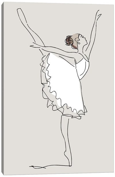 Inspired Stone Ballerina Line Canvas Art Print - Ballet Art