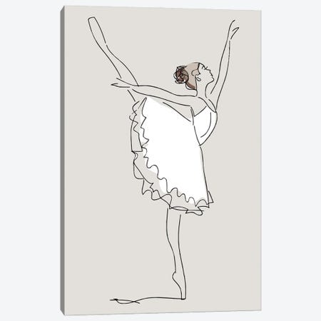 Inspired Stone Ballerina Line Canvas Print #PXY993} by Pixy Paper Canvas Art