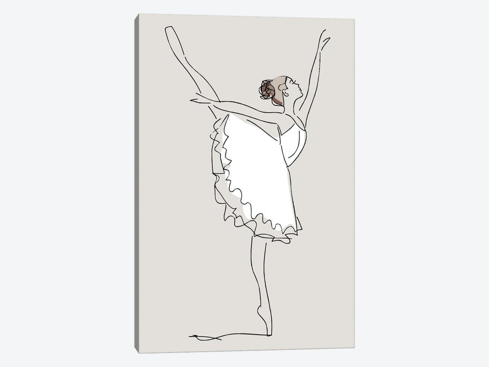 Inspired Stone Ballerina Line by Pixy Paper 1-piece Canvas Wall Art