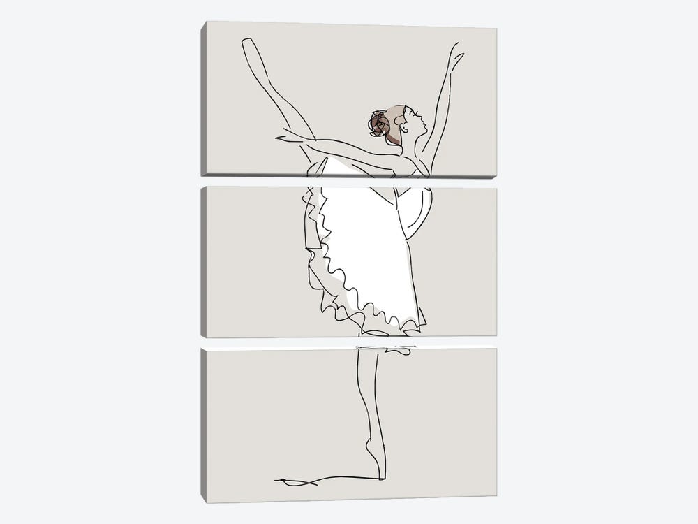 Inspired Stone Ballerina Line by Pixy Paper 3-piece Canvas Art
