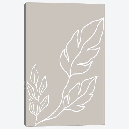 Inspired Stone Plant Silhouette Line Boho Canvas Print #PXY995} by Pixy Paper Art Print