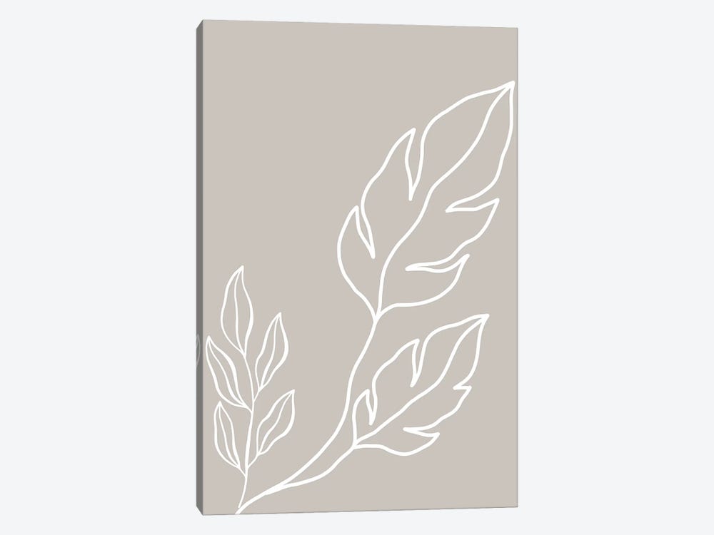 Inspired Stone Plant Silhouette Line Boho by Pixy Paper 1-piece Canvas Artwork