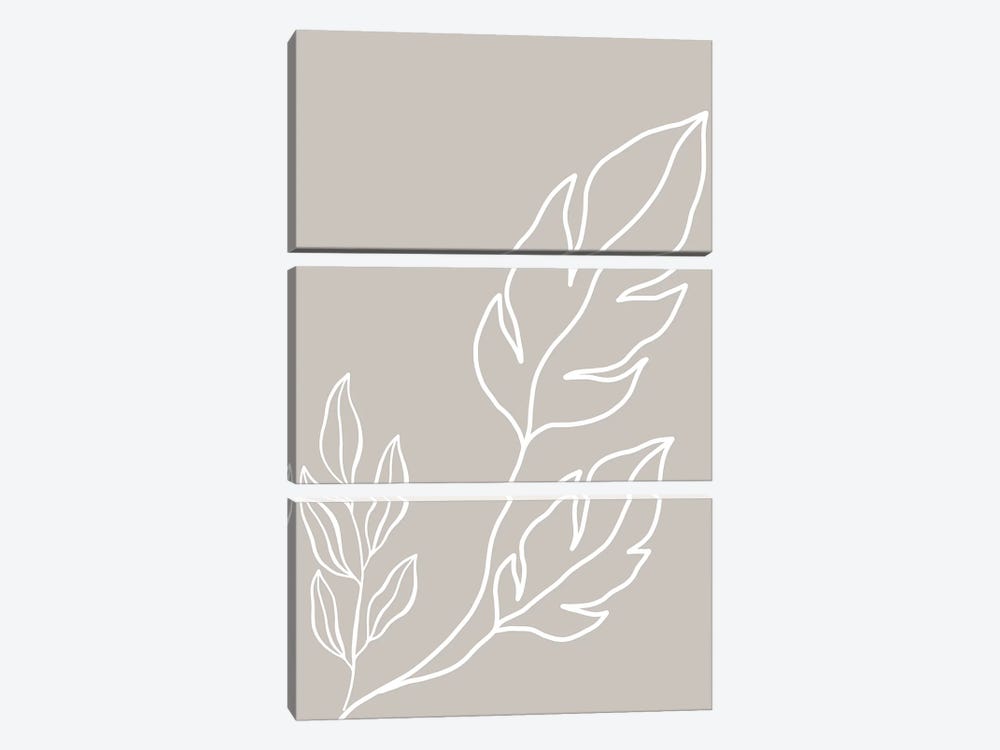 Inspired Stone Plant Silhouette Line Boho by Pixy Paper 3-piece Canvas Artwork