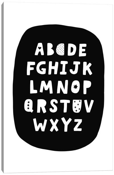 ABC Black Bubble Canvas Art Print - Full Alphabet Art