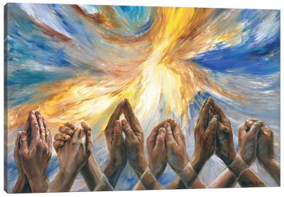 Together In Prayer Canvas Art Print - Hands