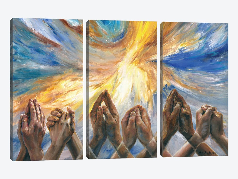 Together In Prayer by Melani Pyke 3-piece Canvas Art Print