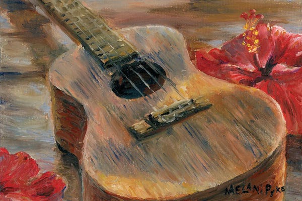 Hawaii: Ukulele With Hibiscus by Melani Pyke