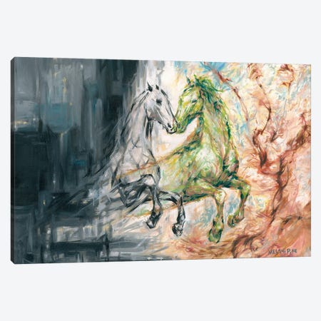 Two Horses Canvas Print #PYE116} by Melani Pyke Canvas Art