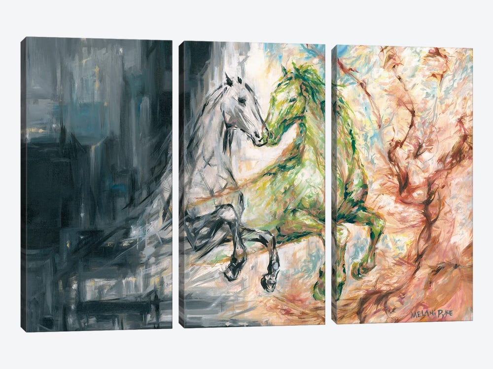 Two Horses by Melani Pyke 3-piece Canvas Wall Art
