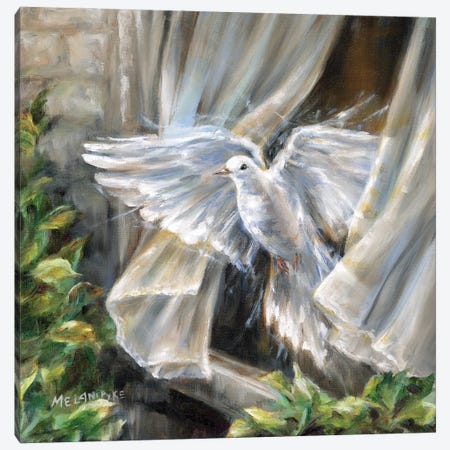 Dove Flying Free Canvas Print #PYE11} by Melani Pyke Canvas Wall Art