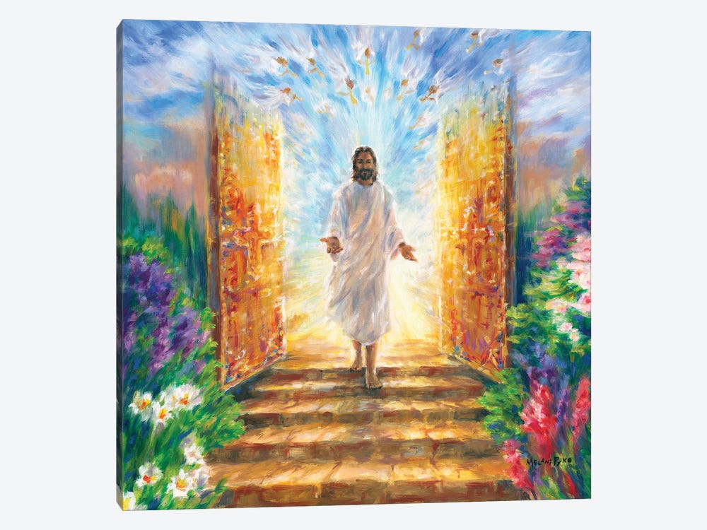 Jesus At Heaven's Gates by Melani Pyke 1-piece Canvas Artwork