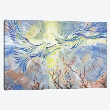 Doves And Branches Canvas Print #PYE12} by Melani Pyke Canvas Wall Art