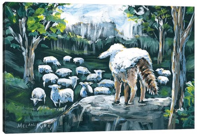 Wolf In Sheep's Clothing Canvas Art Print - Melani Pyke