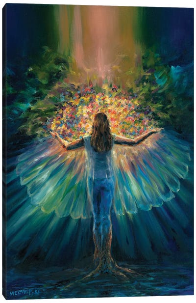 Created Anew With Wings Of Light Canvas Art Print - Wings Art